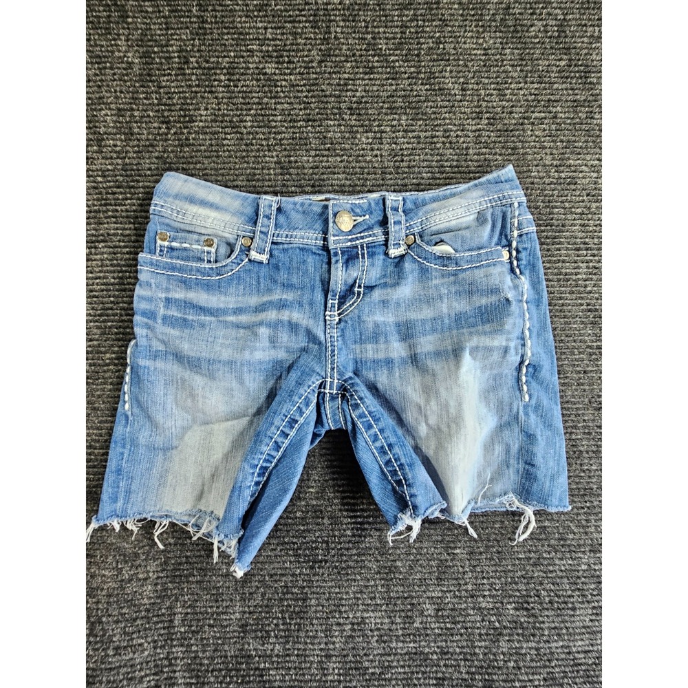 Buckle BKE Culture Cutoff Shorts Womens 27 Blue Denim Cotton Stretch Flat Front